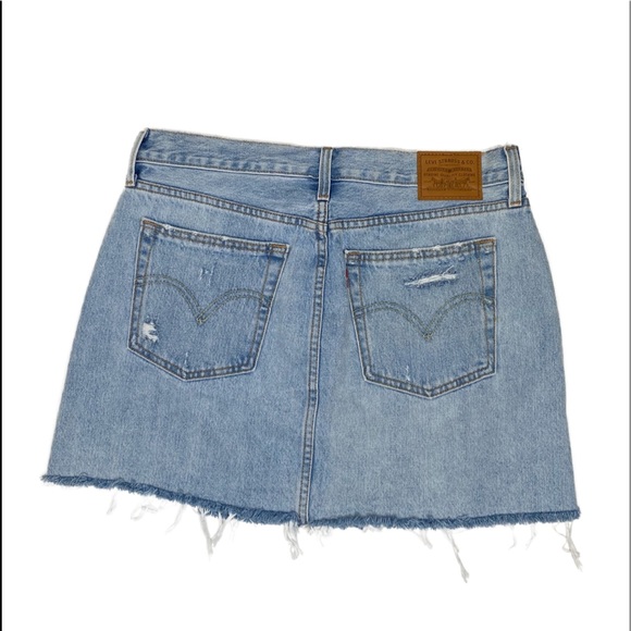 Levi’s deconstructed denim mini skirt NWT 30 - Picture 7 of 9